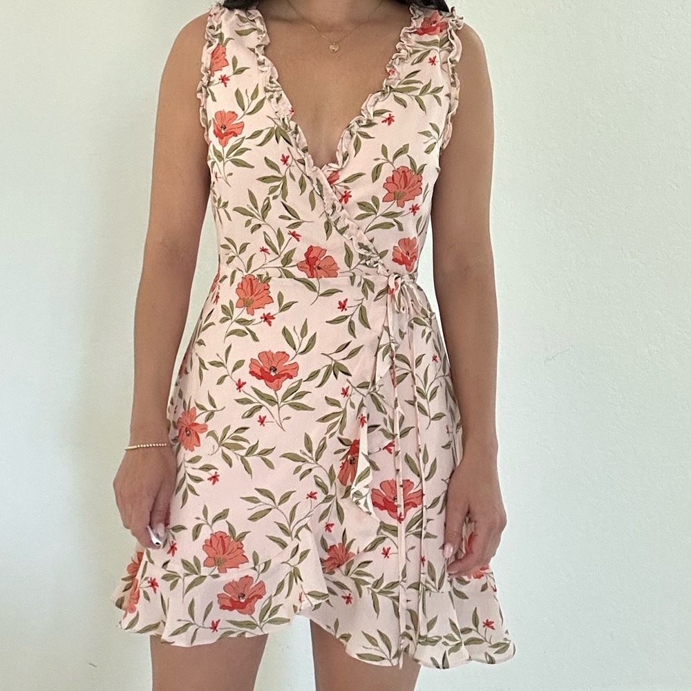 Lulus Floral Wrap Mini Dress for Summer